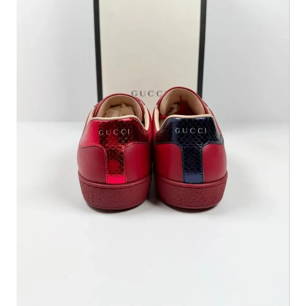 Size 9.5US - Gucci Ace Low Top Red Leather